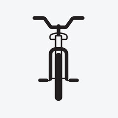 modern vector icon of a cycle, front-facing and easily recognizable, with smooth lines, minimalistic details, and a flat design style.