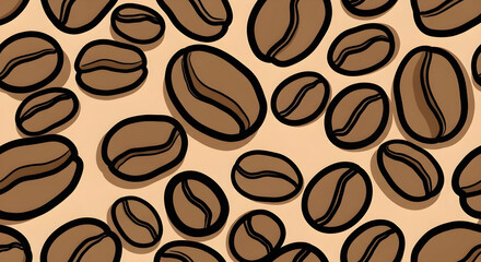 Roasted Coffee Beans Background Texture.