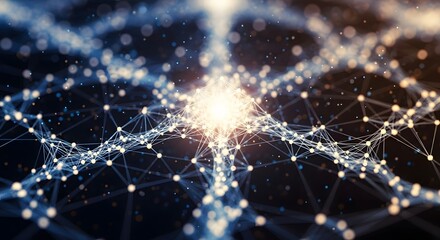 Abstract Neuronal Network: An intricate, luminous neural network, symbolizing the complex web of thoughts and connections. The mesmerizing lights hint at the brain's internal workings.