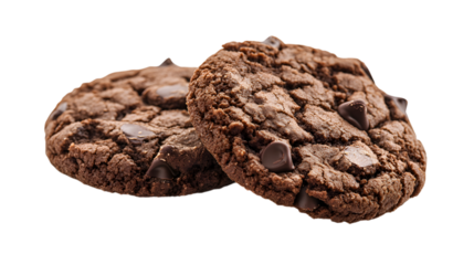 Delicious Chocolate Chip Cookies on Transparent Backdrop
