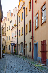 Fototapeta premium Colourful houses in the center of Pardubice, Czech republic