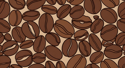 Roasted Coffee Beans Background Texture.