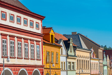 Obraz premium Colourful houses at Peace square in Domazlice, Czech republic