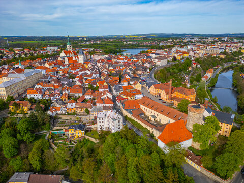 Panorama view of Czech town Tabor