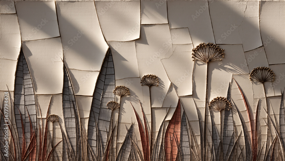 Poster Abstract nature in textured layers and forms