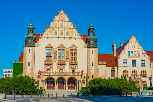 Sunny day at Collegium Minus in Poznan, Poland