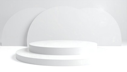 Minimalist white podium display