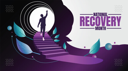 National Recovery Month,  Healing, Hope, and Support design templet unique style
