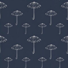 Elegant umbrella pattern on navy background