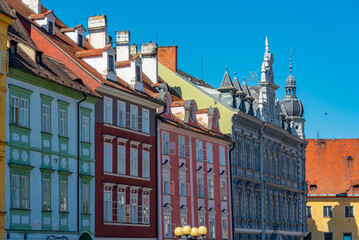 Obraz premium Summer day at market square in Cheb, Czech republic
