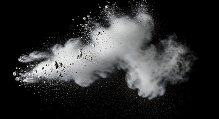 Obraz premium White Powder Explosion on Black Background.