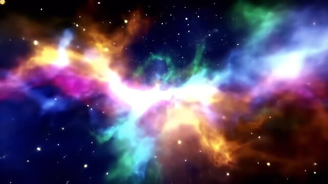 Hypnotic Nebula: A Cosmic Ballet of Saturated Color and Light