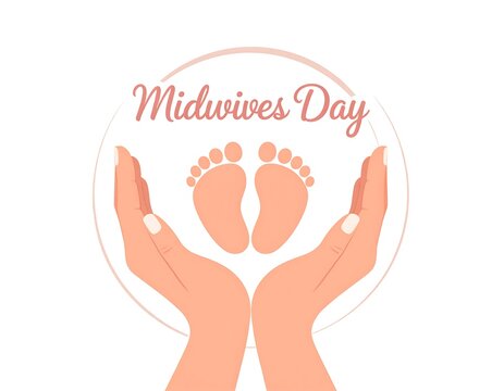 Hands cradling baby feet, Midwives Day