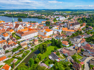 Cityscape of Jindrichuv Hradec in Czech republic © dudlajzov