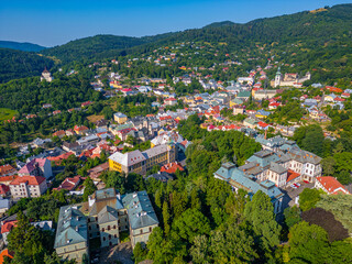 Fototapeta premium Panorama view of Banska Stiavnica, Slovakia