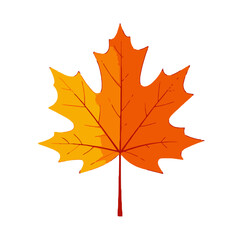 Vector art of single maple leaf in autumn colors