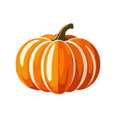 Vector art of orange and white striped pumpkin