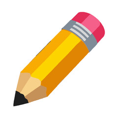 Vector art of sharp yellow pencil with pink eraser