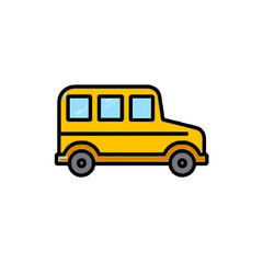 Vector art of simple yellow school bus illustration isolated on white