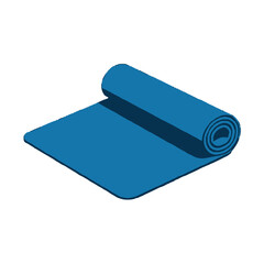 Vector art of blue yoga mat rolled up