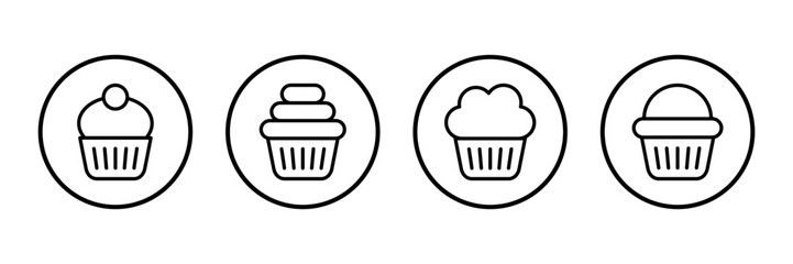 Cup cake icon logo design. Cup cake sign and symbol