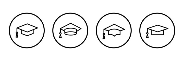 Education icon logo design. Graduation cap sign and symbol. Graduate. Students cap