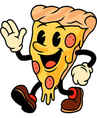 Retro Pizza Character
