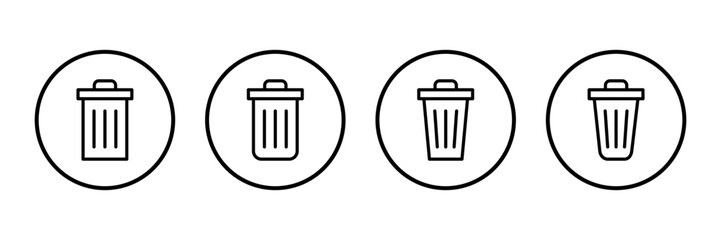 Trash icon logo design. trash can icon. delete sign and symbol.