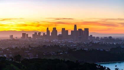 Fototapeta premium City skyline at sunrise (1)