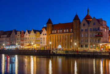 Waterfront of Gdansk during sunset, Poland
