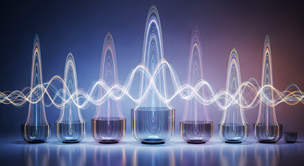 Visualize data streams and financial trends with dynamic light wave analytics in modern design