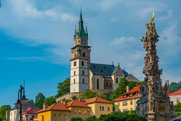 Obraz premium Kremnica castle and the plague column in Slovakia