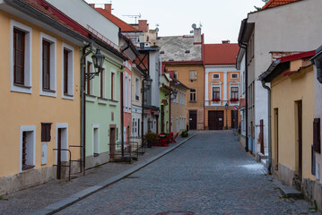 Colourufl houses in the center of Litomysl, Czech republic