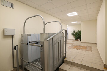 A modern accessibility lift that enhances convenience for all users in hallways