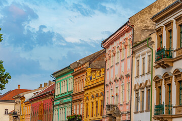 Fototapeta premium Historical houses at the main square in kosice, Slovakia