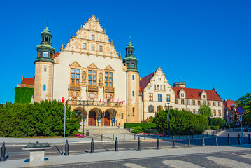 Fototapeta premium Sunny day at Collegium Minus in Poznan, Poland