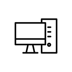 Computer icon symbol for apps and websites. computer monitor sign and symbol