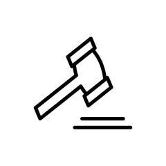 Gavel icon symbol for apps and websites. judge gavel sign and symbol. law icon. auction hammer