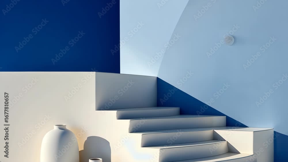 Aufkleber geometric architecture: minimalist composition of architectural elements bathed in natural light, cr