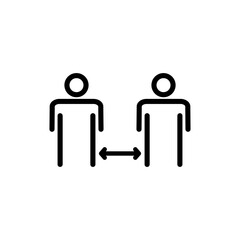 Social distance icon symbol for apps and websites. social distancing sign and symbol. self quarantine sign