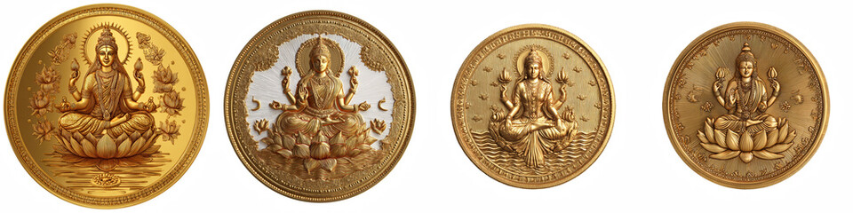 Lakshmi coin symbol, clipart collection, vector, icons isolated on transparent background
