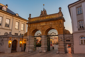 Obraz premium Main gate at Pilsner Urquell brewery in Pilsen, Czech republic