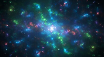 Obraz premium Vibrant Cosmic Nebula Abstract Background.