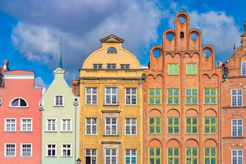 Fototapeta premium Colourful houses at Dlugi Targ square in Gdansk, Poland