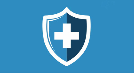 Fototapeta premium Health, medicine and nursing vector medical health protection shield logo vector design for healthcare security and insurance company concept 100