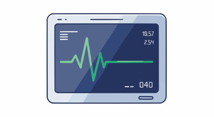 Health, medicine and nursing vector  medical monitor showing vital signs ekg heart rate patient monitoring healthcare technology equipment display device