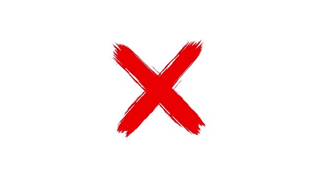 Cross Mark Symbol Animation | Transparent Background.  Error Cross Mark Animation. Red cross mark animation with smooth motion graphics. 