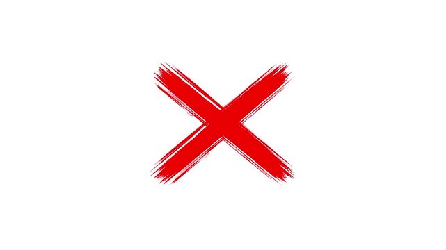 Cross Mark Symbol Animation | Transparent Background.  Error Cross Mark Animation. Red cross mark animation with smooth motion graphics. 