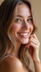 Fototapeta premium Radiant young woman with a captivating smile