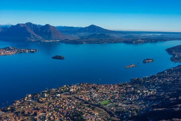 Panorama view of Lago Maggiore in Italy